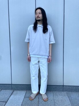 「アイテム（ポロシャツ）」を使った、小坂 太一さん（メンズ・178cm）の春コーディネート