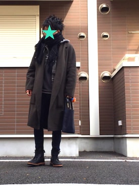 「ミニトート」｜「アイテム（ジャケット/アウター）」を使った、u'さん（レディース・156cm）の冬コーディネート