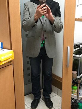 「Alexander McQueen（アレキサンダーマックイーン）のアイテム（ジャケット/アウター）」を使った、メタル親父さん（メンズ・182cm）の秋コーディネート