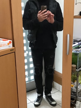 「Avail（アベイル）のアイテム（その他アウター）」を使った、メタル親父さん（メンズ・182cm）の冬コーディネート