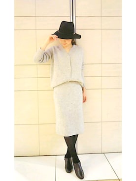 「KATHARINE ROSS（キャサリンロス）のアイテム（帽子）」を使った、ciさん（レディース・157cm）の冬コーディネート