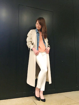 「KATHARINE ROSS（キャサリンロス）のアイテム（デニムジャケット）」を使った、ciさん（レディース・157cm）の冬コーディネート