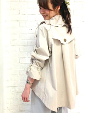 「アシンメトリー」｜「アイテム（トレンチコート）」を使った、ciさん（レディース・157cm）の冬コーディネート