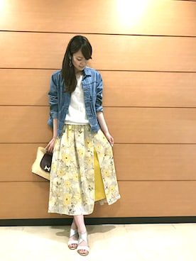 「KATHARINE ROSS（キャサリンロス）のアイテム（デニムジャケット）」を使った、ciさん（レディース・157cm）の春コーディネート