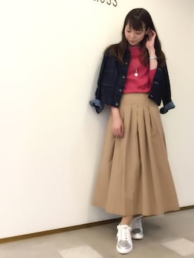 「KATHARINE ROSS（キャサリンロス）のアイテム（デニムジャケット）」を使った、ciさん（レディース・157cm）の冬コーディネート