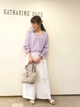 「KATHARINE ROSS（キャサリンロス）のアイテム（アクセサリー）」を使った、ciさん（レディース・157cm）の春コーディネート