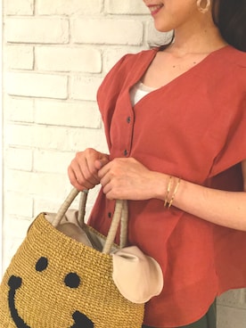 「KATHARINE ROSS（キャサリンロス）のアイテム（トートバッグ）」を使った、ciさん（レディース・157cm）の夏コーディネート