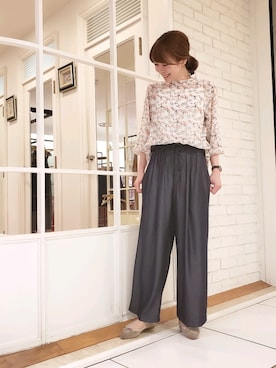 「KATHARINE ROSS（キャサリンロス）のアイテム（その他パンツ）」を使った、ciさん（レディース・157cm）の春コーディネート