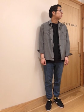 「coen（コーエン）のアイテム（ブルゾン）」を使った、coen アベさん（メンズ・175cm）の春コーディネート