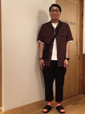 「coenスタッフスタイリング」｜「アイテム（レッグウェア）」を使った、coen アベさん（メンズ・175cm）の夏コーディネート