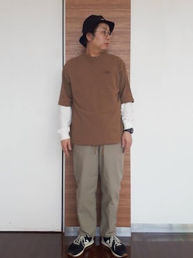 「USAコットン」｜「アイテム（帽子）」を使った、coen アベさん（メンズ・175cm）の春コーディネート