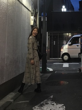 「レザーブーツ」｜「アイテム（ワンピース/ドレス）」を使った、Yoshinoさん（レディース・167cm）の春コーディネート