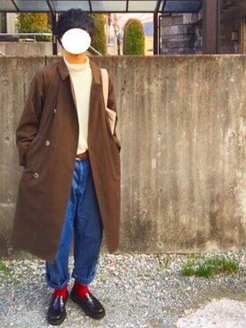 「EDIFICE（エディフィス）のアイテム（その他アウター）」を使った、かずんさん（メンズ・183cm）の冬コーディネート