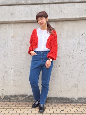 「red」｜「アイテム（その他）」を使った、misu  azusaさん（レディース・164cm）の春コーディネート