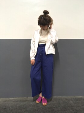 「blue」｜「アイテム（ブルゾン）」を使った、misu  azusaさん（レディース・164cm）の春コーディネート
