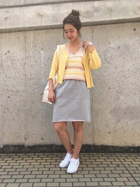 「ベルイエロー」｜「アイテム（その他）」を使った、misu  azusaさん（レディース・164cm）の春コーディネート