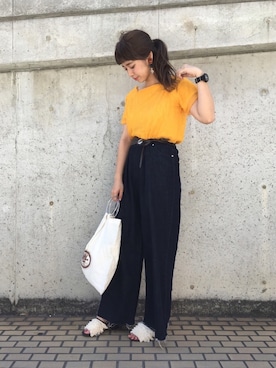 「アイテム（イヤリング）」を使った、misu  azusaさん（レディース・164cm・20代）の春コーディネート