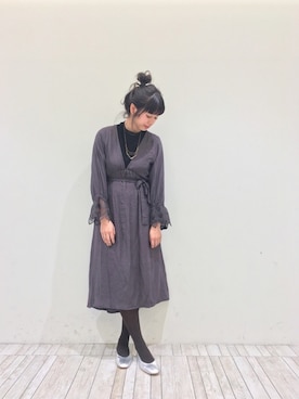 「Kastane（カスタネ）のフラットレザーパンプス（パンプス）」を使った、misu  azusaさん（レディース・164cm）の冬コーディネート