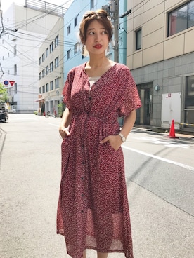「赤」｜「アイテム（キャミソール）」を使った、misu  azusaさん（レディース・164cm・20代）の夏コーディネート