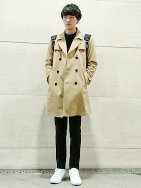 「STUDIOUS（ステュディオス）のアイテム（トレンチコート）」を使った、Hiroakiさん（メンズ・180cm）の春コーディネート