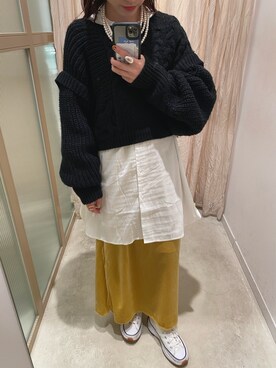 「フォロー、イイネ、お気に入り登録お願いします♡」｜「アイテム（スカート）」を使った、ayk2l0さん（レディース・152cm）の冬コーディネート