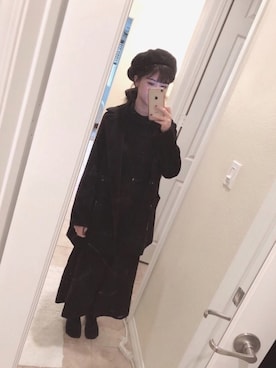 「キュロットパンツ」｜「アイテム（ジャケット/アウター）」を使った、mikoさん（レディース・157cm）の冬コーディネート