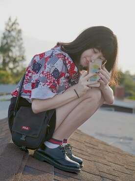 「URBAN OUTFITTERS（アーバンアウトフィッターズ）のアイテム（スカート）」を使った、mikoさん（レディース・157cm）の夏コーディネート