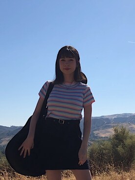 「URBAN OUTFITTERS（アーバンアウトフィッターズ）のアイテム（スカート）」を使った、mikoさん（レディース・157cm）の夏コーディネート