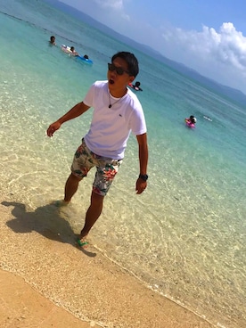 「Abercrombie&Fitch（アバークロンビーアンドフィッチ）のアイテム（アクセサリー）」を使った、BoUZ-Kさん（メンズ・177cm）の夏コーディネート