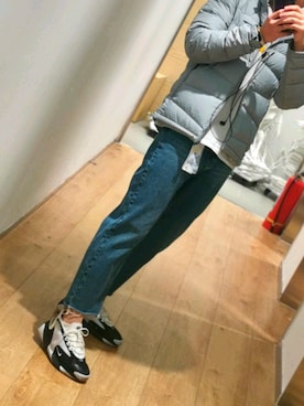 「NIKE（ナイキ）のアイテム（デニムパンツ）」を使った、心有MENG户さん（メンズ・173cm）の秋コーディネート