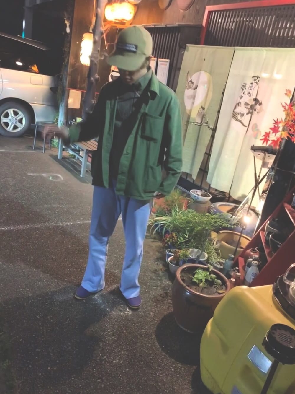 「秋冬コーデ、ワークマン、古着」｜「soeのsoe /ソーイ/COTTON 6PANEL / 6パネルキャップ（キャップ、グリーン系）」を使った、ころさん（メンズ・165cm）の秋コーディネートの1枚目の写真