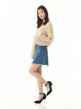 「Miminy Piminy（ミミニー ピミニー）のアイテム（シューズ）」を使った、Mafmof（マフモフ）さん（レディース・164cm）の冬コーディネート