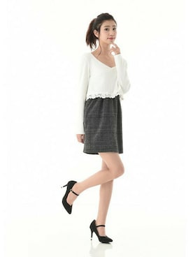 「Miminy Piminy（ミミニー ピミニー）のアイテム（シューズ）」を使った、Mafmof（マフモフ）さん（レディース・164cm）の冬コーディネート