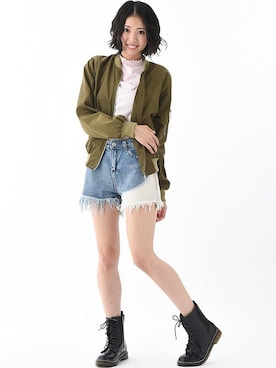 「Elvis Luce（エルビスルーチェ）のアイテム」を使った、Mafmof（マフモフ）さん（レディース・158cm）の秋コーディネート