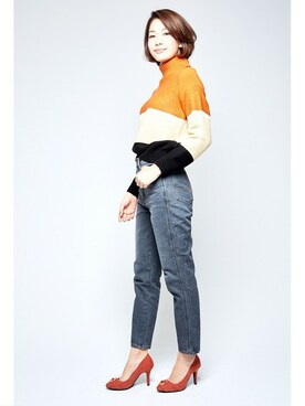 「Miminy Piminy（ミミニー ピミニー）のアイテム（シューズ）」を使った、Mafmof（マフモフ）さん（レディース・168cm）の冬コーディネート