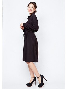 「Miminy Piminy（ミミニー ピミニー）のアイテム（シューズ）」を使った、Mafmof（マフモフ）さん（レディース・168cm）の春コーディネート