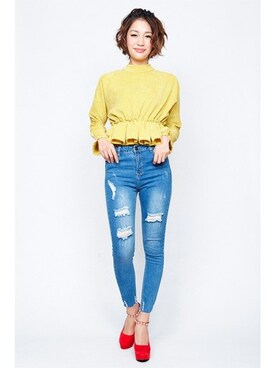「Miminy Piminy（ミミニー ピミニー）のアイテム（シューズ）」を使った、Mafmof（マフモフ）さん（レディース・168cm）の春コーディネート
