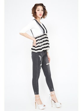 「Elvis Luce（エルビスルーチェ）のアイテム」を使った、Mafmof（マフモフ）さん（レディース・168cm）の春コーディネート