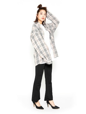 「Miminy Piminy（ミミニー ピミニー）のアイテム（シューズ）」を使った、Mafmof（マフモフ）さん（レディース・168cm）の春コーディネート