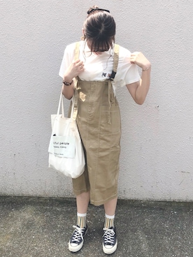 「ワッペン」｜「アイテム（その他）」を使った、miyuさん（レディース・163cm）の夏コーディネート
