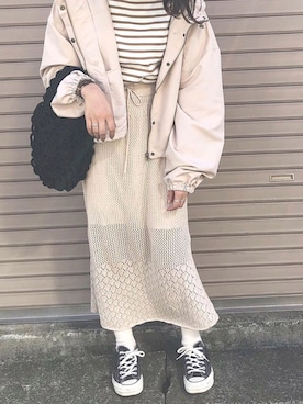 「ROKU」｜「アイテム（その他）」を使った、miyuさん（レディース・163cm）の秋コーディネート