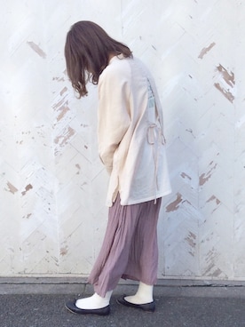 「ワッシャースカート」｜「アイテム（その他）」を使った、miyuさん（レディース・163cm）の冬コーディネート