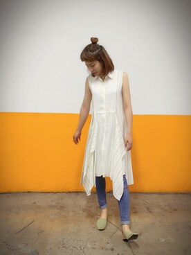 「ROCOCO（ロココ）のアイテム（トップス）」を使った、Tingさん（レディース・168cm）の夏コーディネート