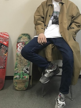 「シティーボーイ」｜「アイテム（ステンカラーコート）」を使った、ROOPTOKYO　TO-YOさん（メンズ・175cm）の夏コーディネート