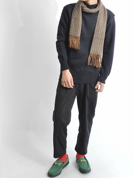 「MANEBU（マネブ）のアイテム（シューズ）」を使った、ROOPTOKYO　TO-YOさん（メンズ・175cm）の秋コーディネート