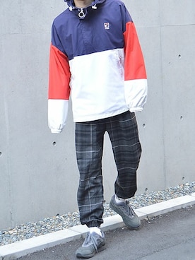 「FILA（フィラ）のアイテム（ジャケット/アウター）」を使った、ROOPTOKYO　TO-YOさん（メンズ・175cm）の春コーディネート