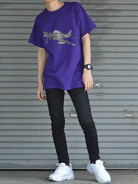 「LONELY/論理（ロンリー）のアイテム（トップス）」を使った、ROOPTOKYO　TO-YOさん（メンズ・175cm）の夏コーディネート