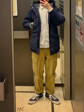 「GAP（ギャップ）のアイテム（その他アウター）」を使った、21zhangさん（メンズ・165cm）の冬コーディネート
