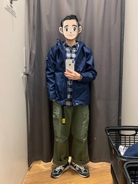 「GAP（ギャップ）のアイテム（マウンテンパーカー）」を使った、21zhangさん（メンズ・165cm）の冬コーディネート