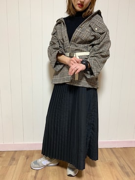 「らくちん」｜「アイテム（アナログ腕時計）」を使った、miccaさん（レディース・159cm）の冬コーディネート